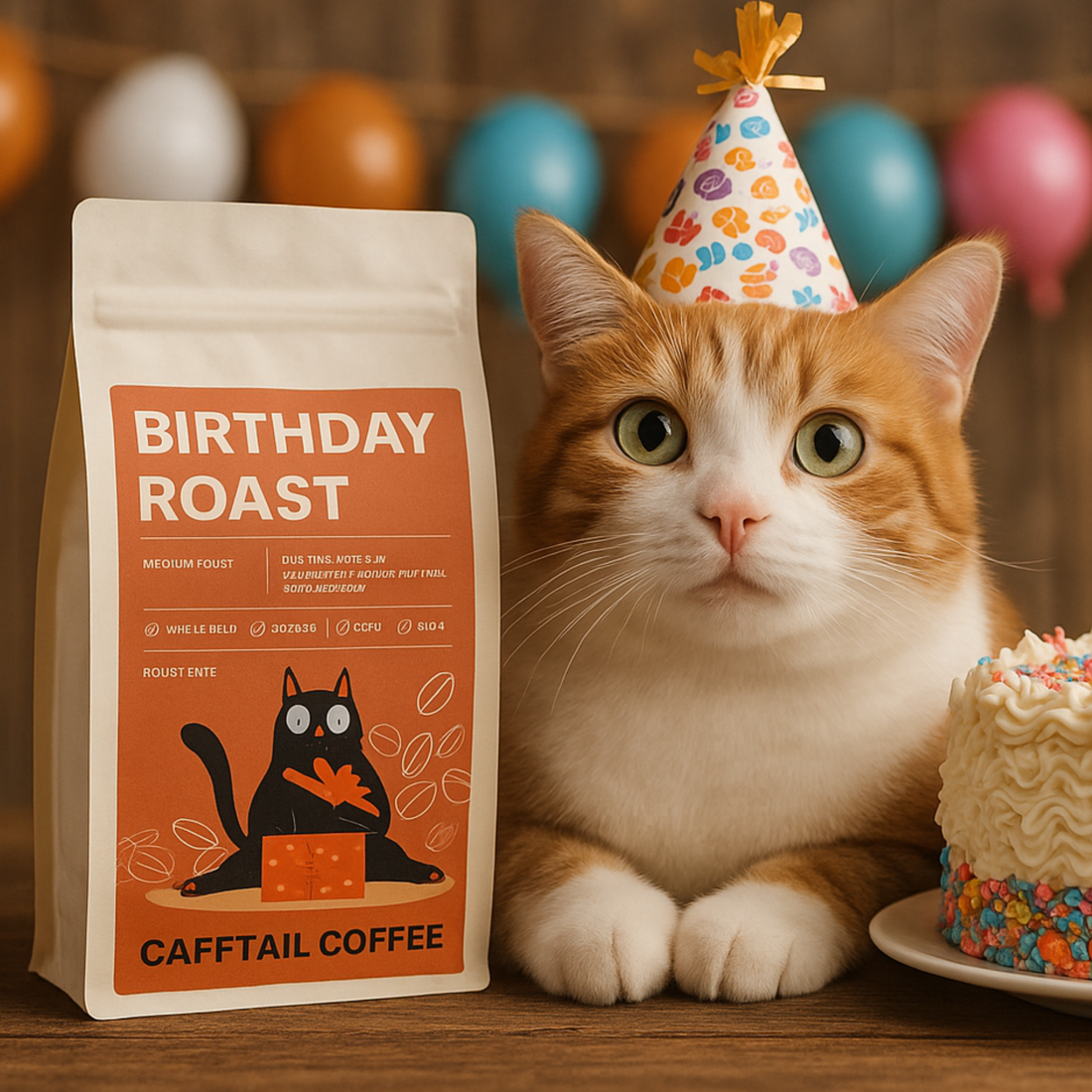 CaffTail Birthday Roast inspired by Nugget the rescue cat