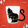 🖤 Charming Black Cat Glass Mug – “I Am A Black Cat” | CaffTail Coffee
