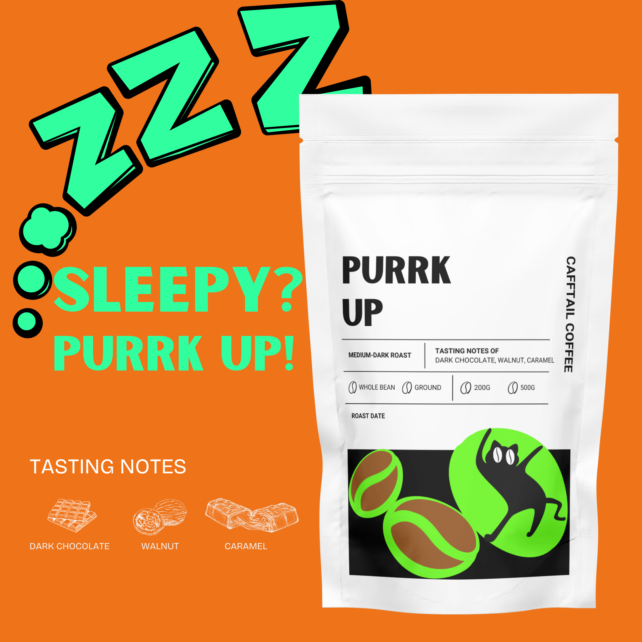 PURRK UP | Bold Medium-Dark Roast Coffee for Busy Mornings